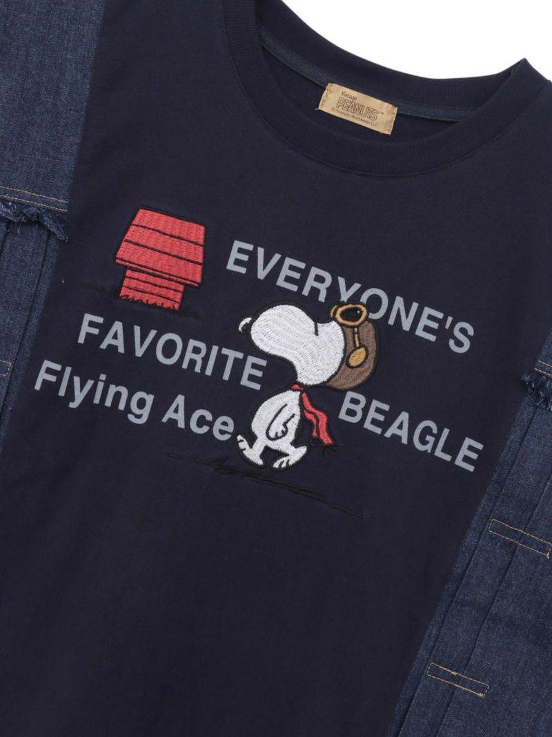 【JUICY×PEANUTS】トラッカー風タック遣い デニム切替プルオーバー〔別注〕