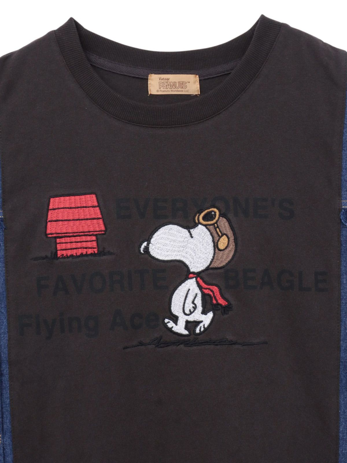 【JUICY×PEANUTS】トラッカー風タック遣い デニム切替プルオーバー〔別注〕