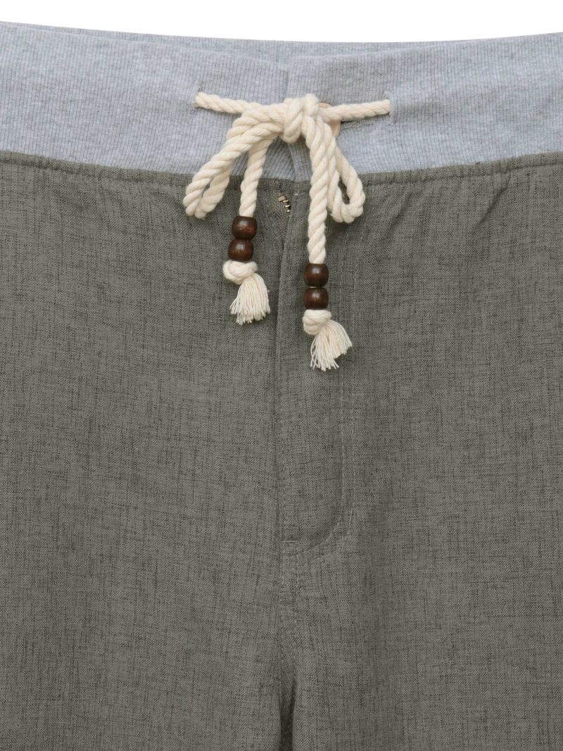 【雅結】桜唐草刺繍シャンブレー素材クロップドパンツ