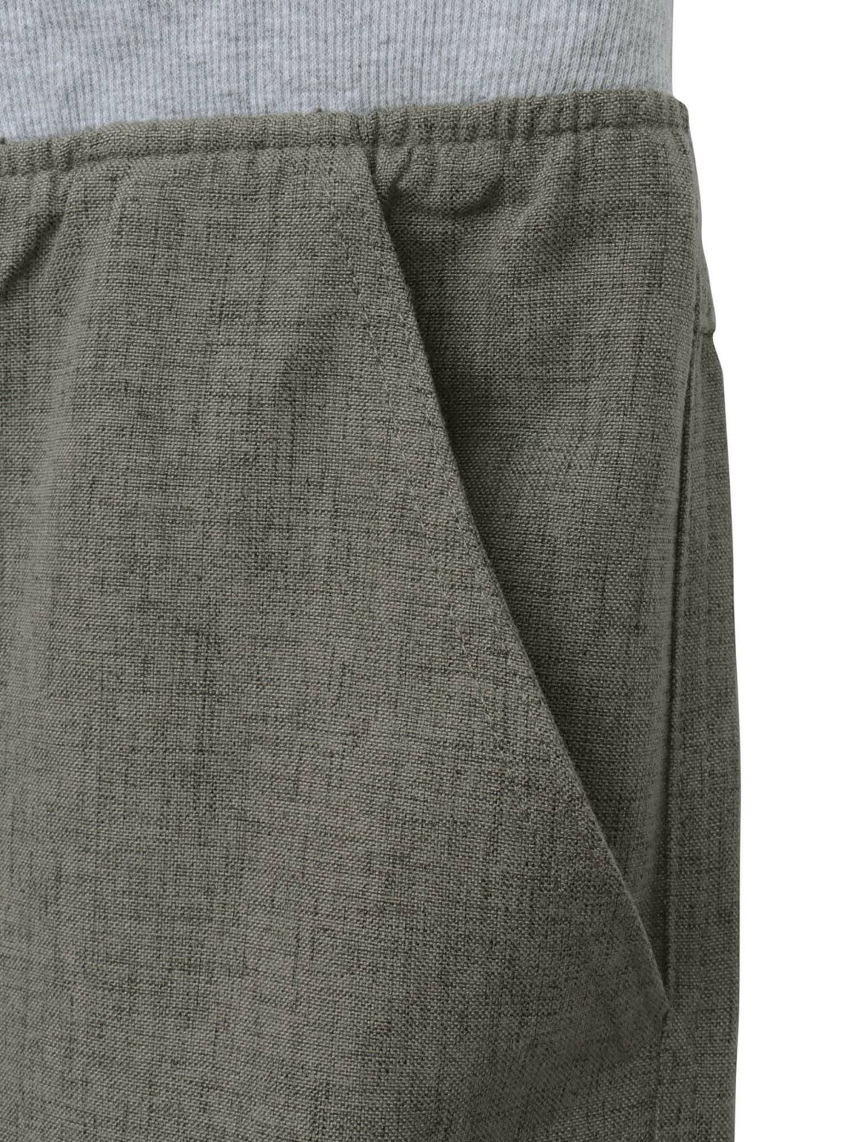 【雅結】桜唐草刺繍シャンブレー素材クロップドパンツ