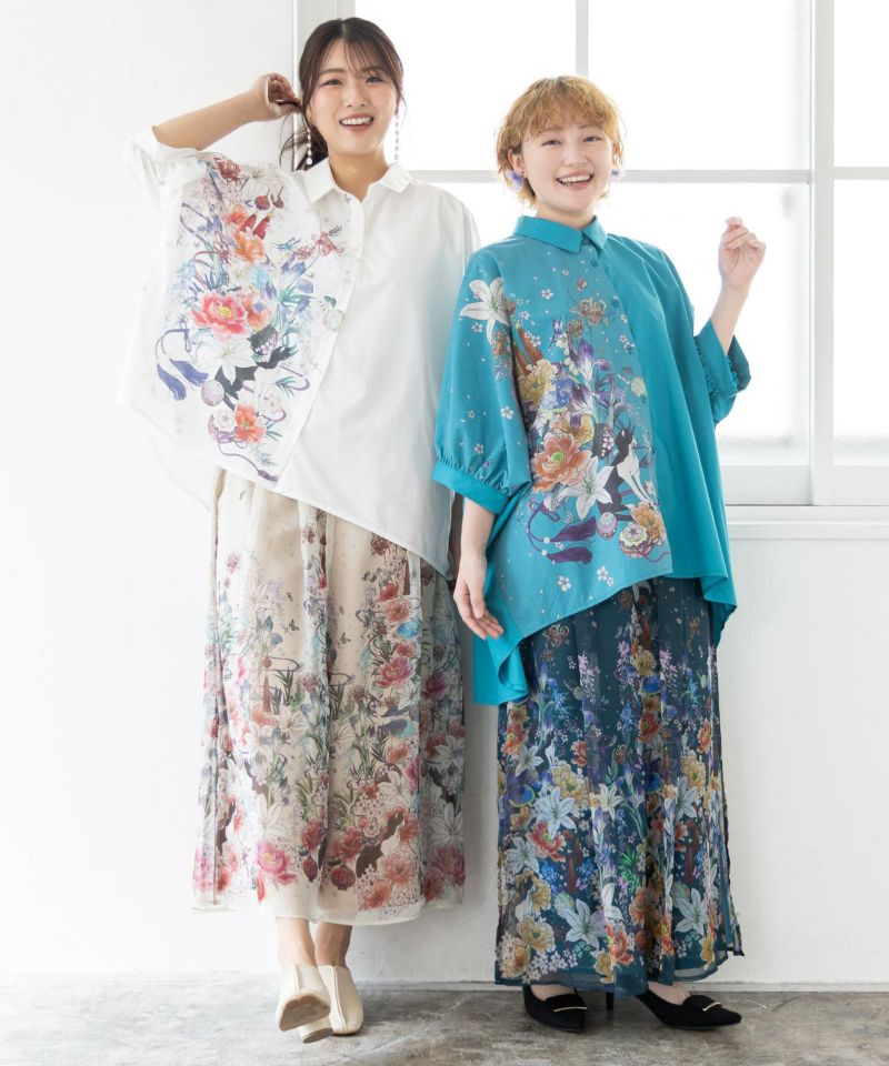 【雅結×iS ScoLar】コラボ 和風花柄シャツ