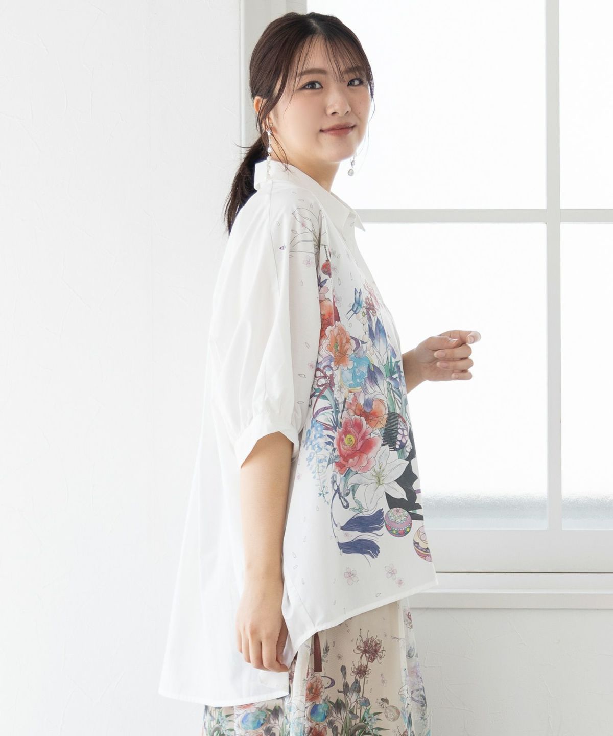 【雅結×iS ScoLar】コラボ 和風花柄シャツ