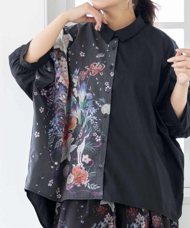 【雅結×iS ScoLar】コラボ 和風花柄シャツ