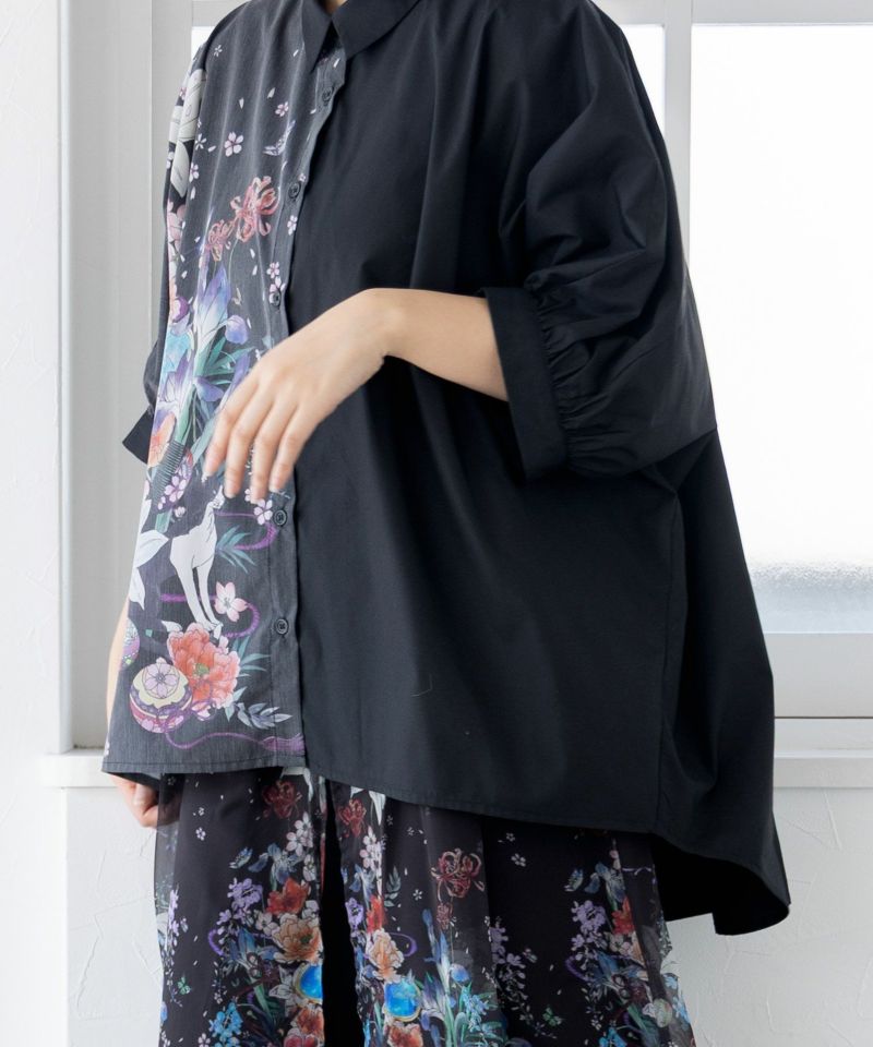 【雅結×iS ScoLar】コラボ 和風花柄シャツ