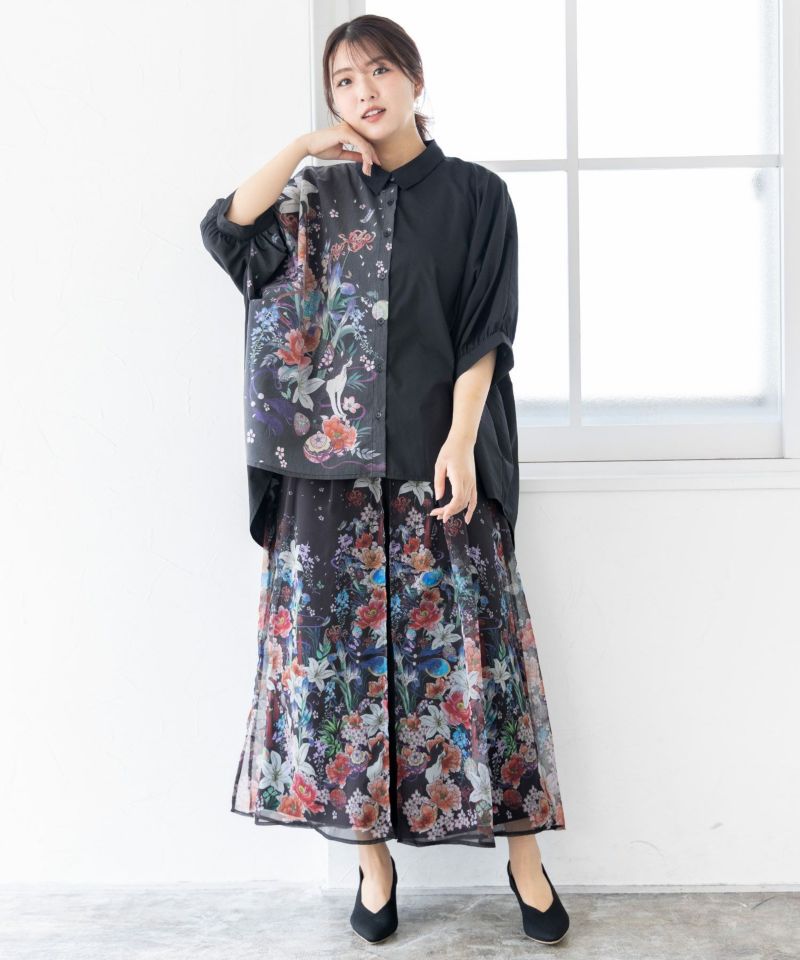 【雅結×iS ScoLar】コラボ 和風花柄シャツ