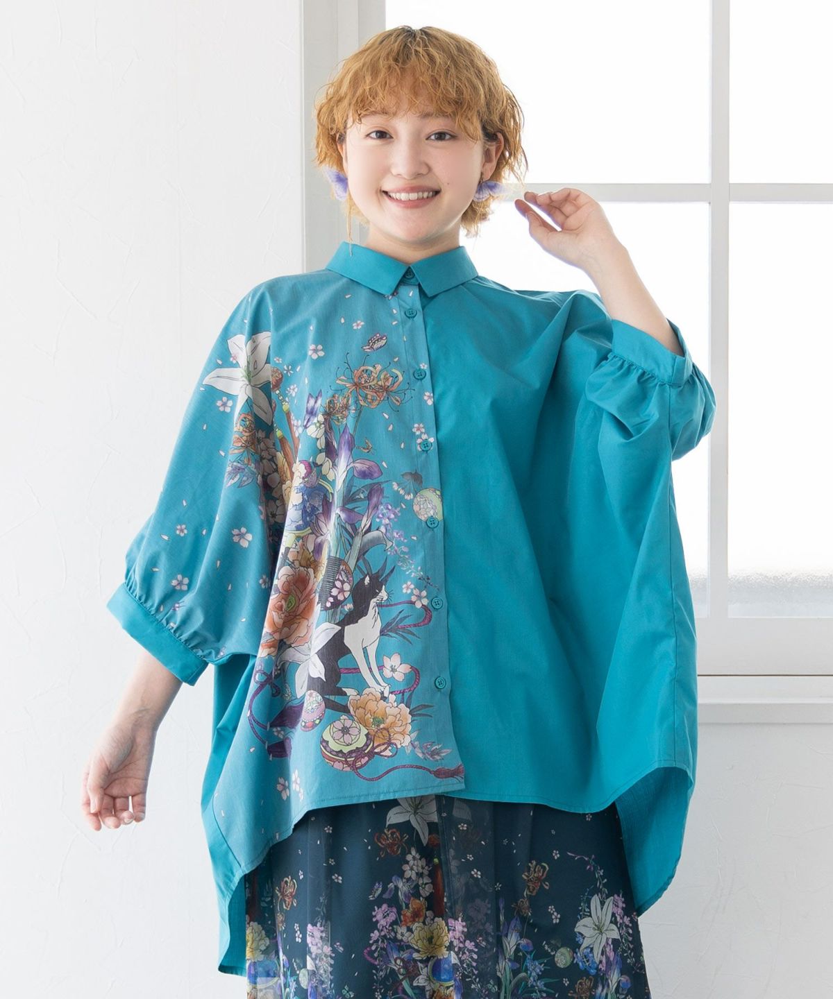 【雅結×iS ScoLar】コラボ 和風花柄シャツ