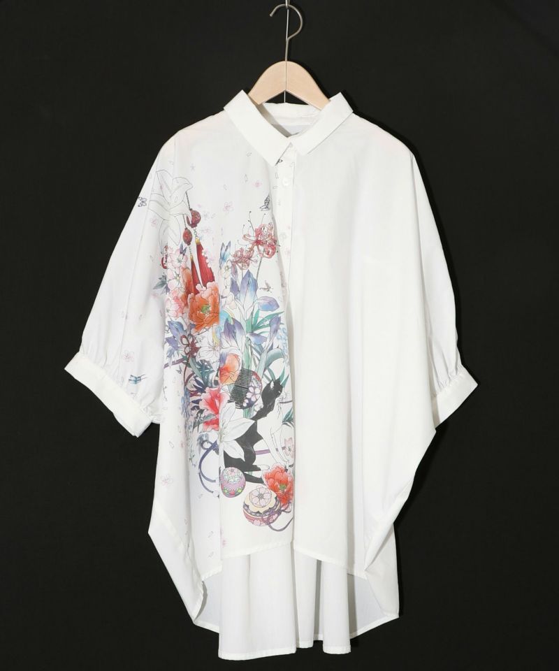 【雅結×iS ScoLar】コラボ 和風花柄シャツ