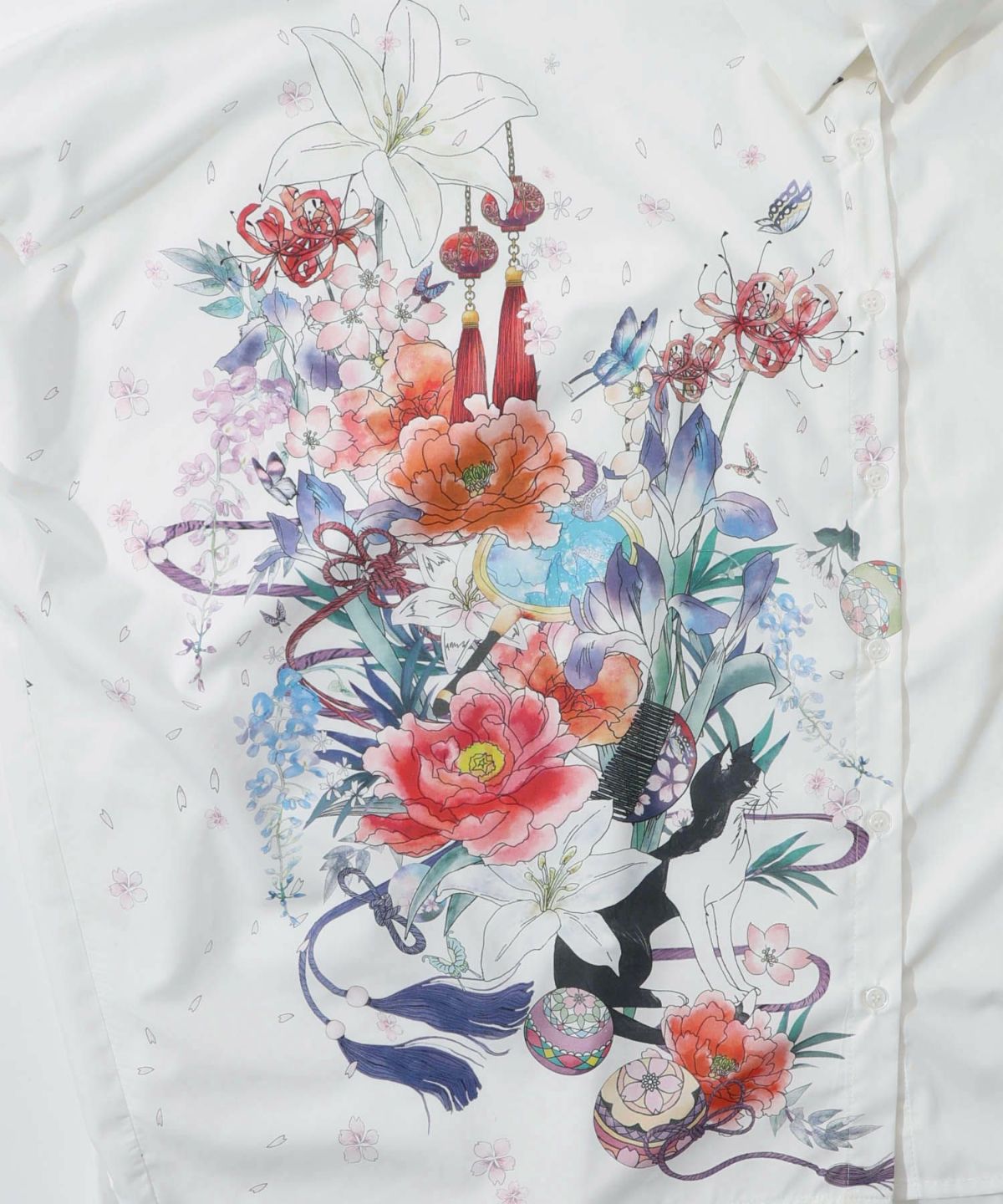 【雅結×iS ScoLar】コラボ 和風花柄シャツ