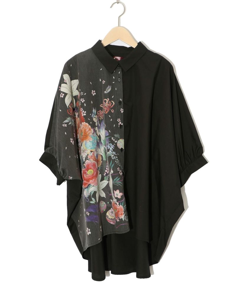 【雅結×iS ScoLar】コラボ 和風花柄シャツ