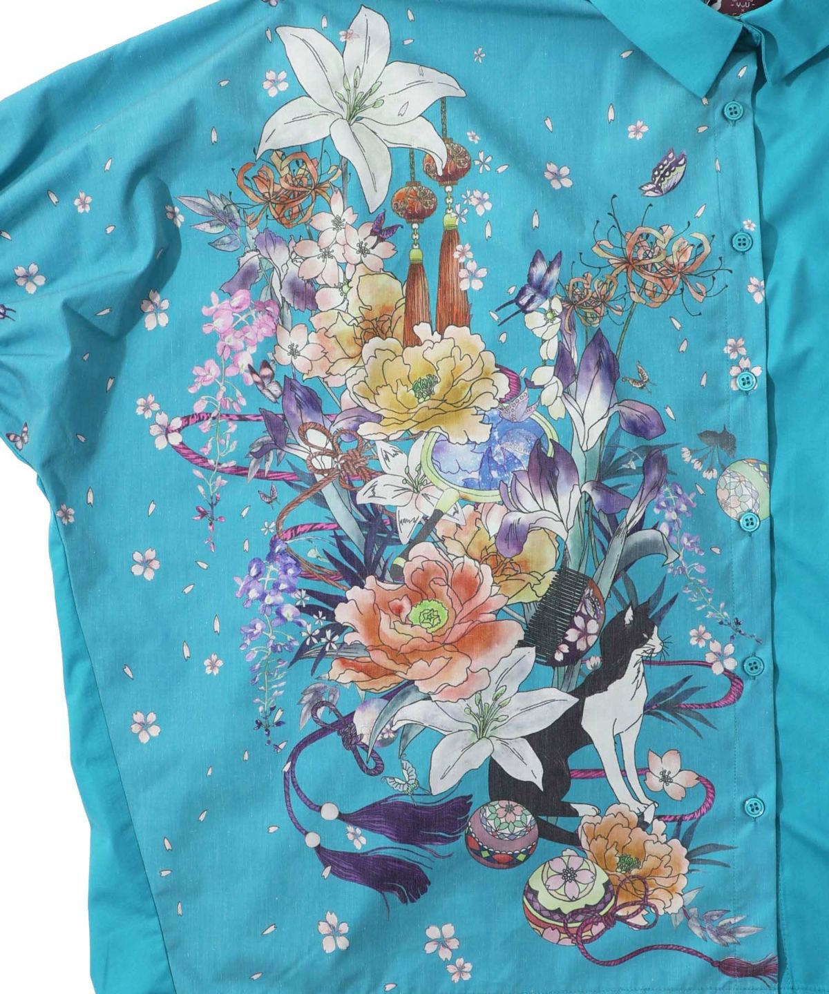 【雅結×iS ScoLar】コラボ 和風花柄シャツ