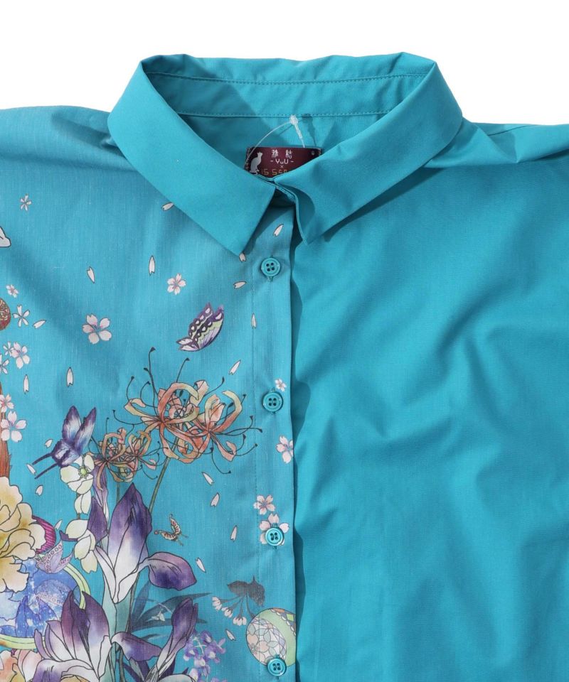 【雅結×iS ScoLar】コラボ 和風花柄シャツ