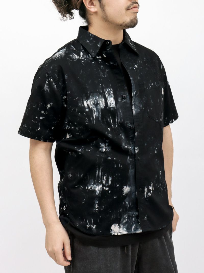 【VANSON】スカル総刺繍 半袖シャツ