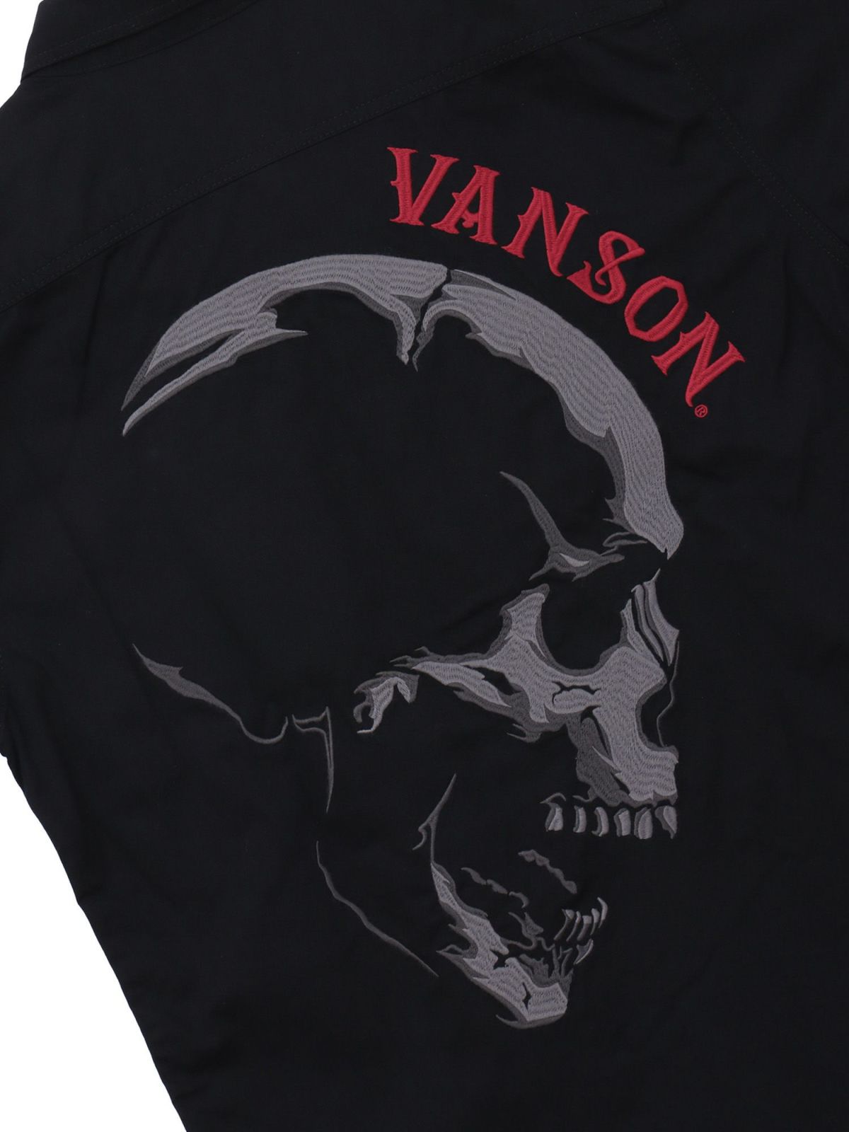 【VANSON】スカル総刺繍 半袖シャツ