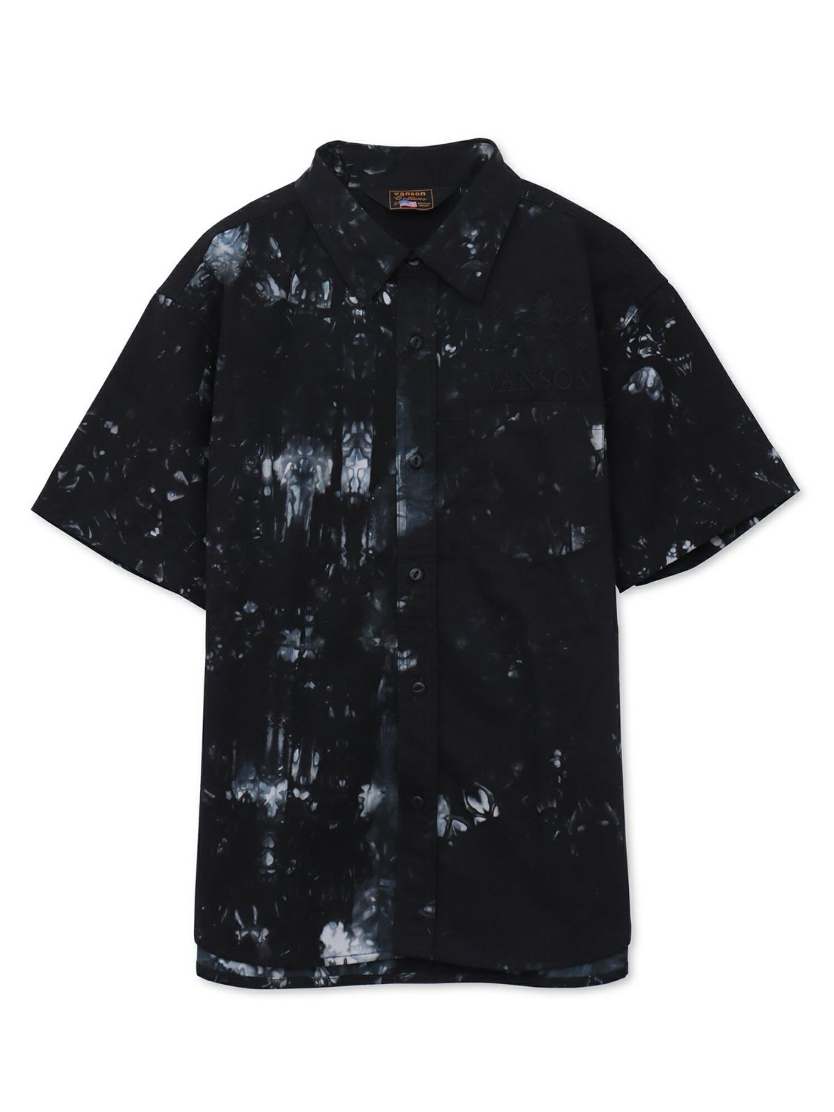 【VANSON】スカル総刺繍 半袖シャツ