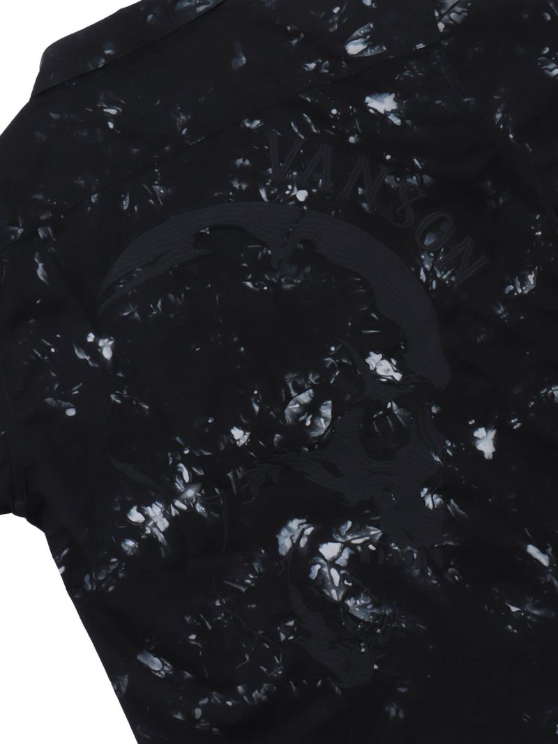 【VANSON】スカル総刺繍 半袖シャツ