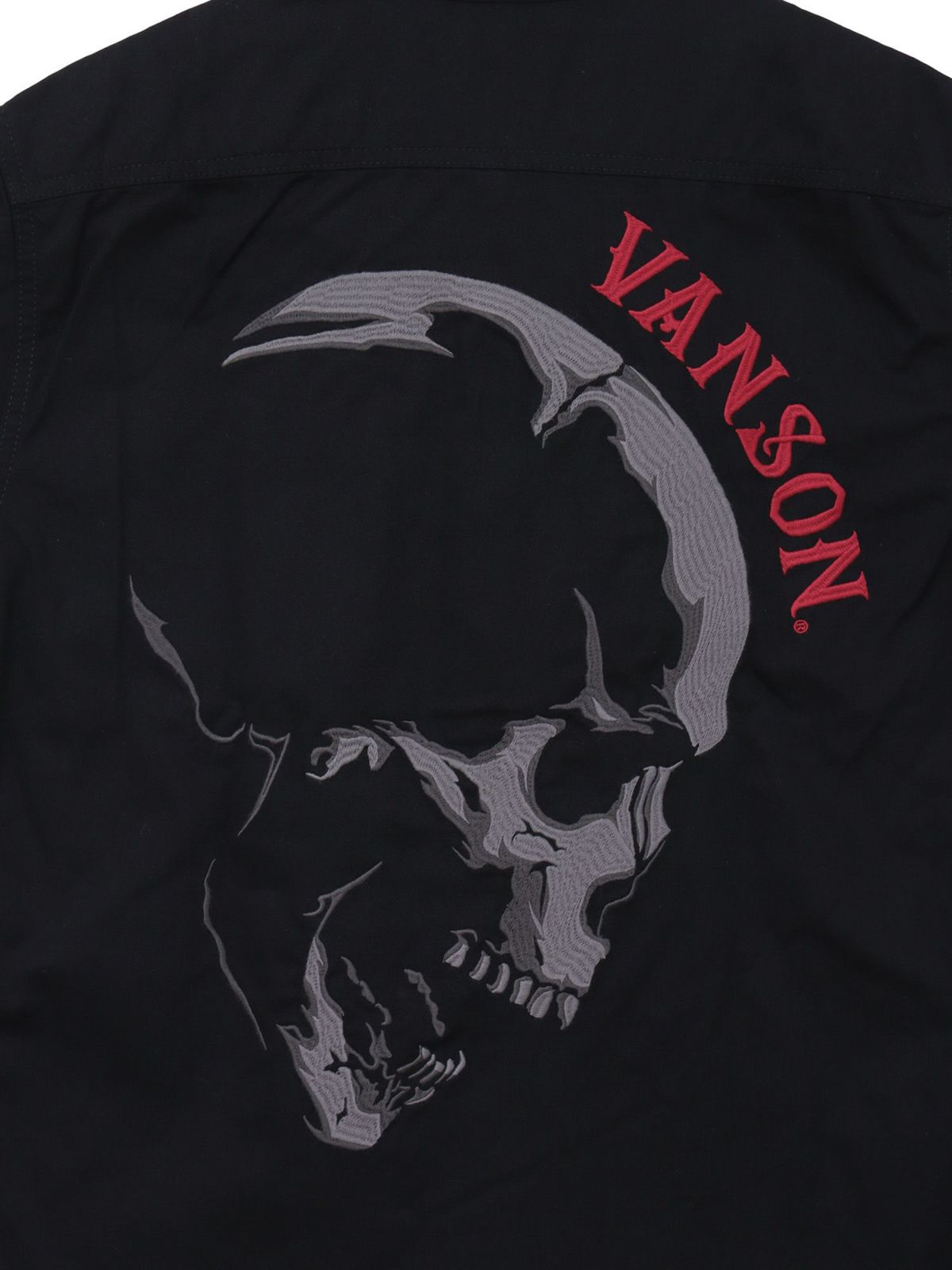 【VANSON】スカル総刺繍 半袖シャツ