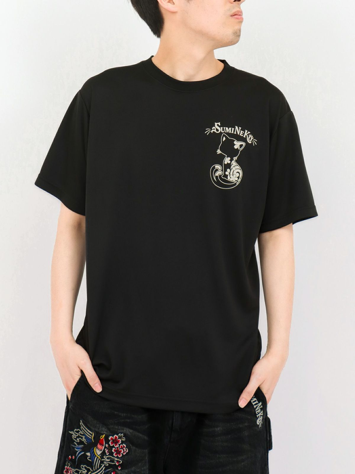 【SUMINEKO】“スミネコ”プリントDRY素材Tシャツ