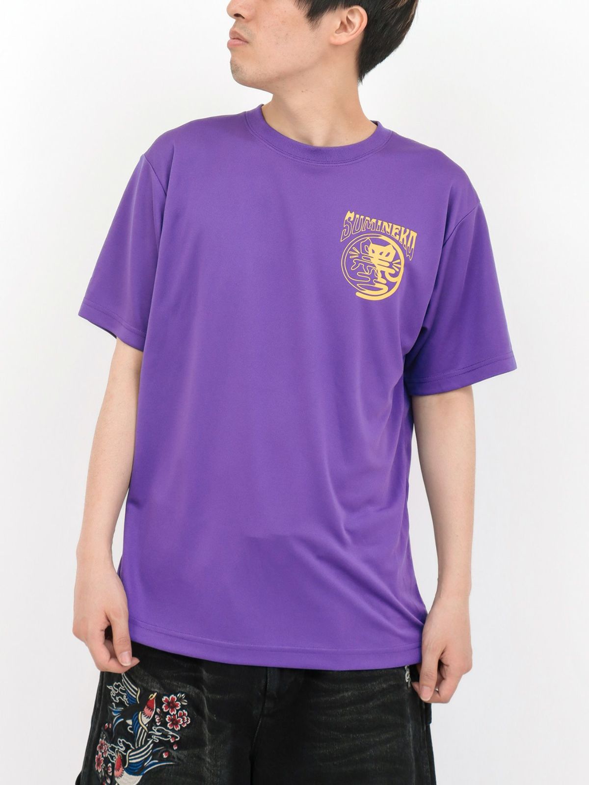 【SUMINEKO】“YIN YANG CAT”プリントDRY素材Tシャツ