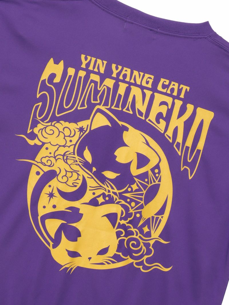 【SUMINEKO】“YIN YANG CAT”プリントDRY素材Tシャツ