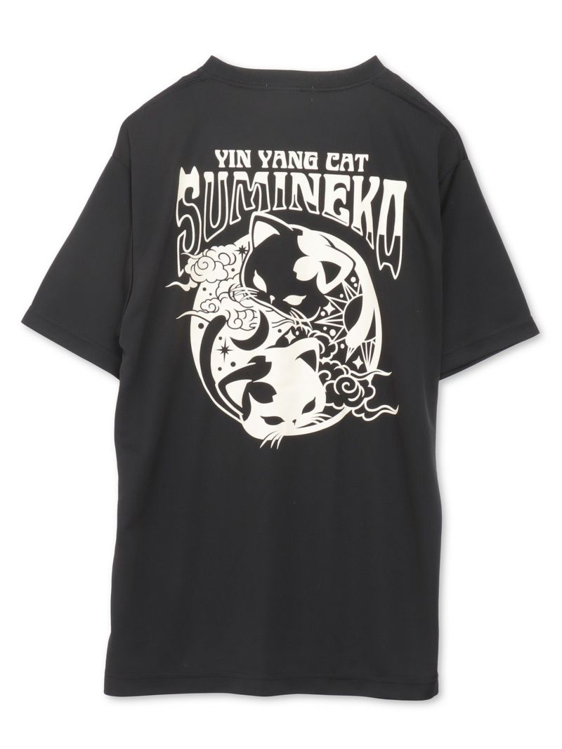 【SUMINEKO】“YIN YANG CAT”プリントDRY素材Tシャツ