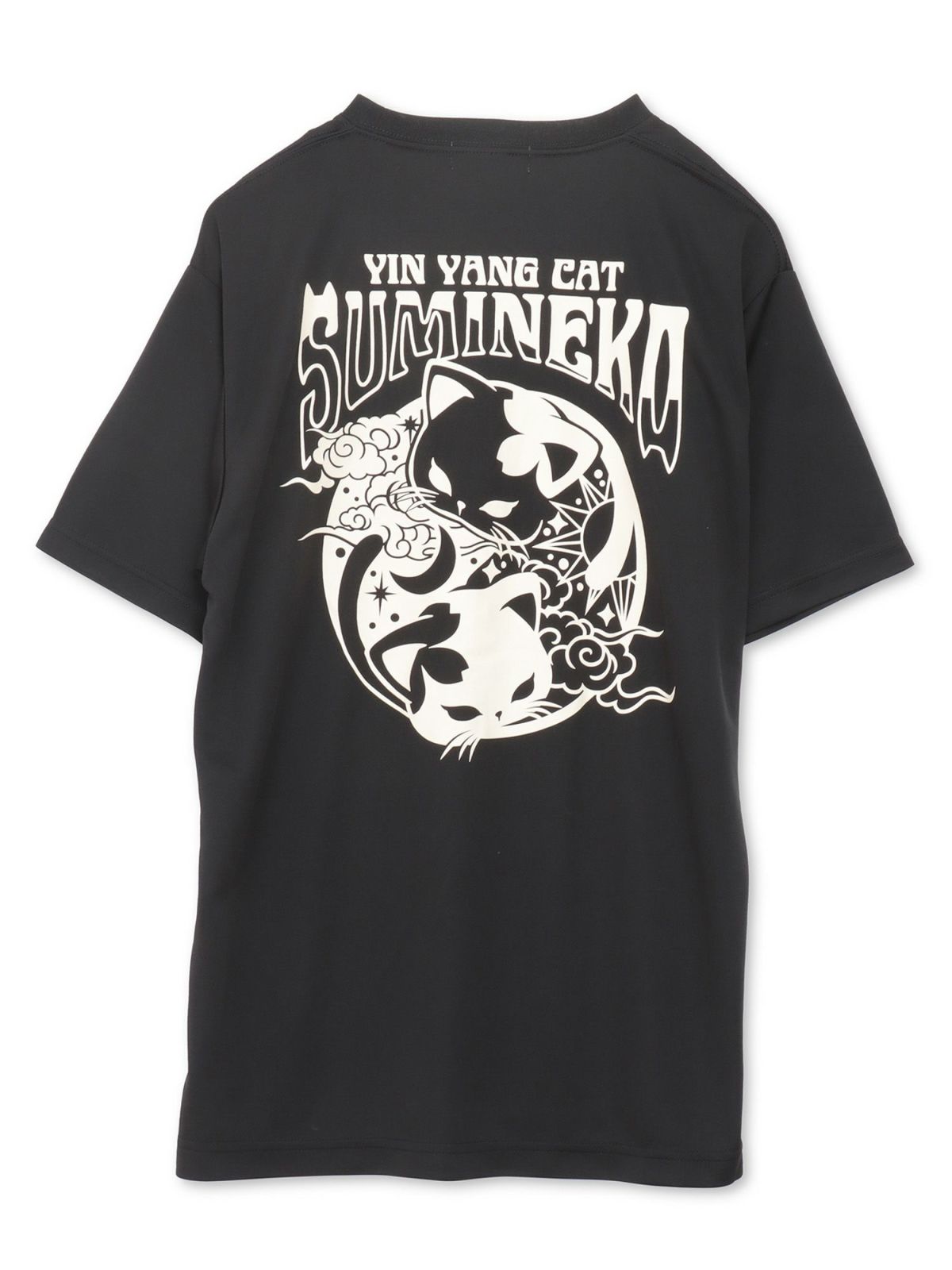 【SUMINEKO】“YIN YANG CAT”プリントDRY素材Tシャツ