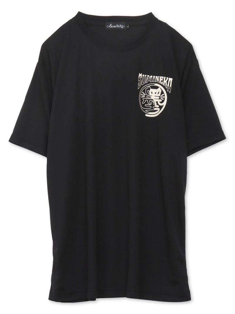 【SUMINEKO】“YIN YANG CAT”プリントDRY素材Tシャツ