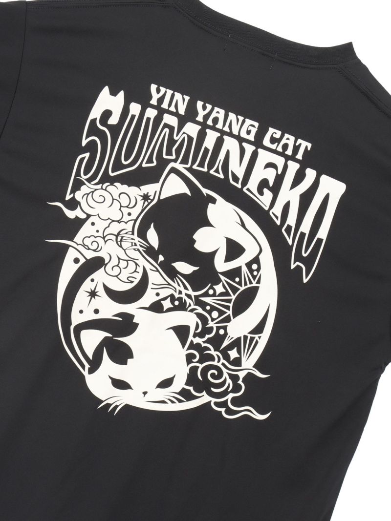 【SUMINEKO】“YIN YANG CAT”プリントDRY素材Tシャツ