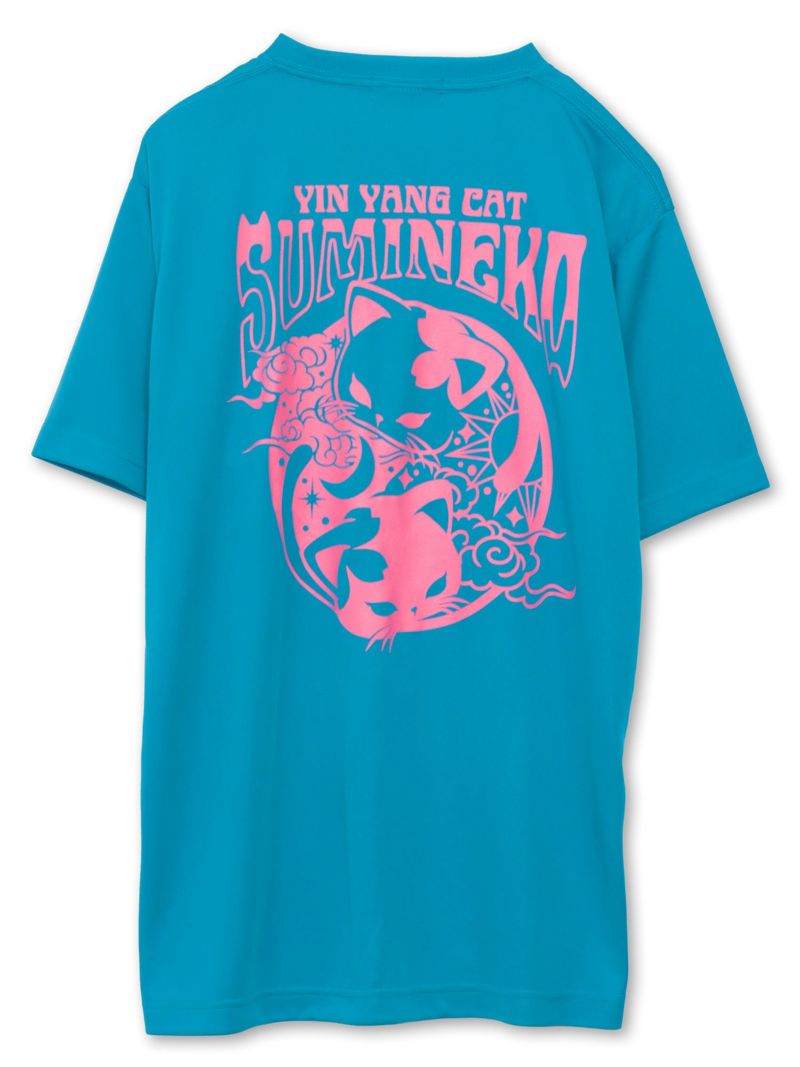 【SUMINEKO】“YIN YANG CAT”プリントDRY素材Tシャツ