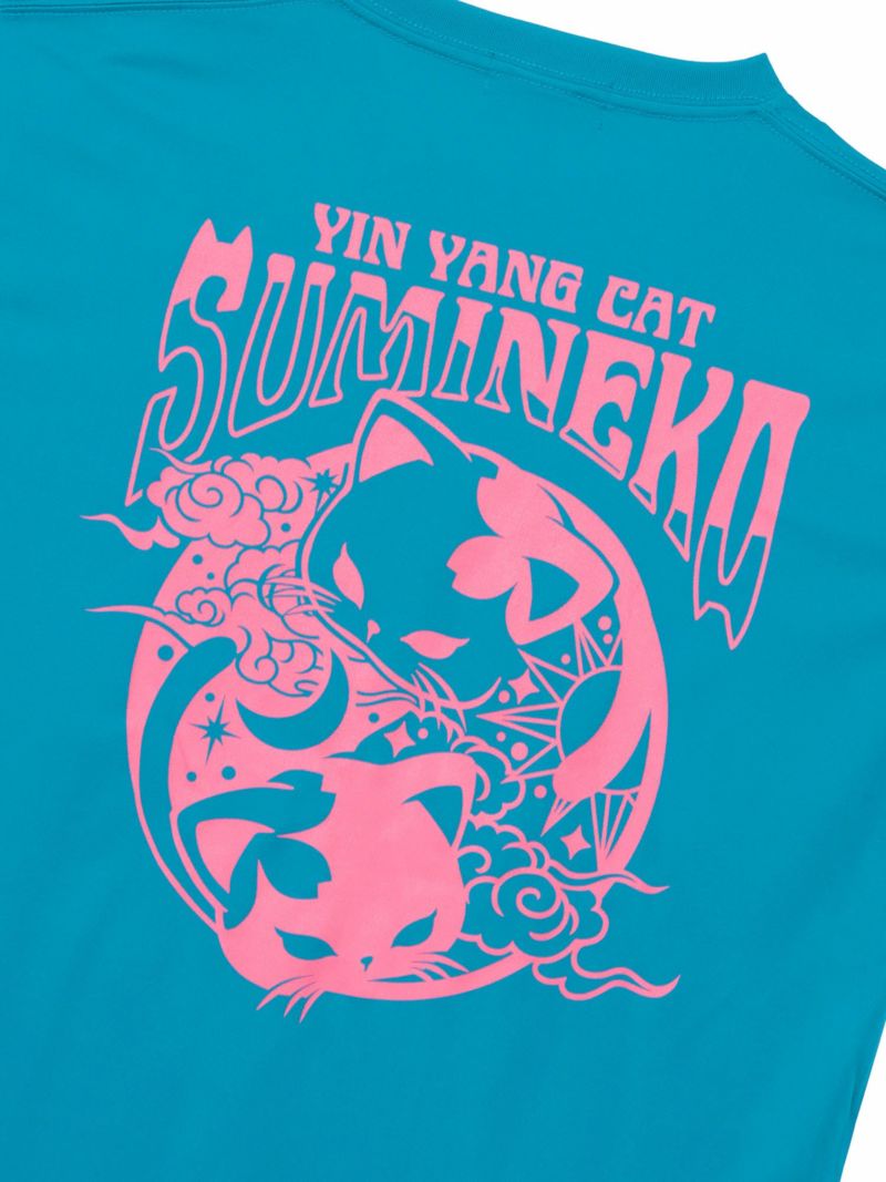 【SUMINEKO】“YIN YANG CAT”プリントDRY素材Tシャツ