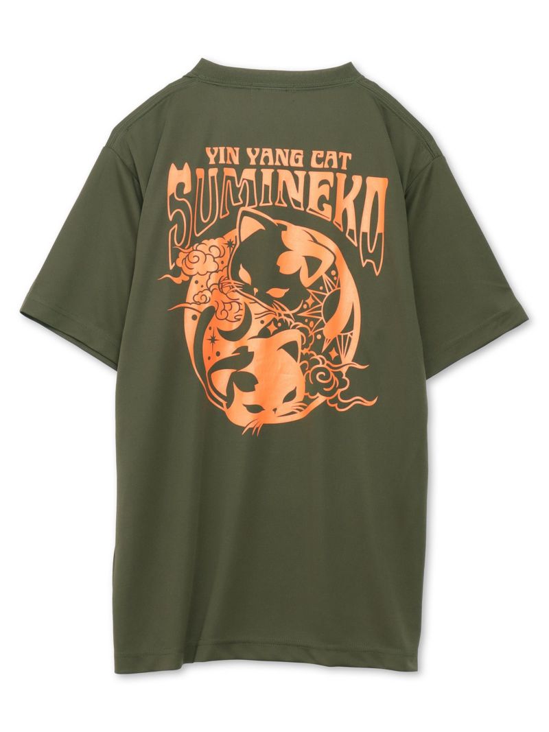 【SUMINEKO】“YIN YANG CAT”プリントDRY素材Tシャツ