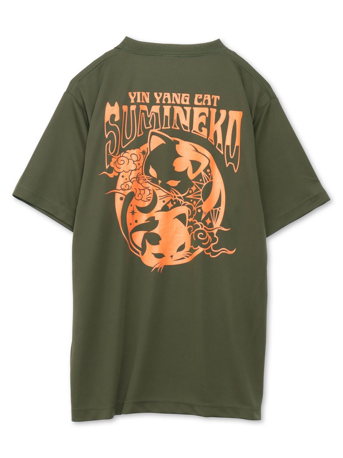 【SUMINEKO】“YIN YANG CAT”プリントDRY素材Tシャツ