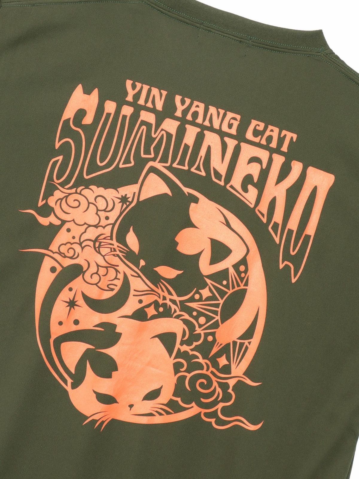 【SUMINEKO】“YIN YANG CAT”プリントDRY素材Tシャツ