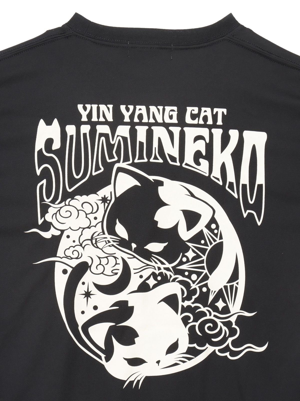 【SUMINEKO】“YIN YANG CAT”プリントDRY素材Tシャツ