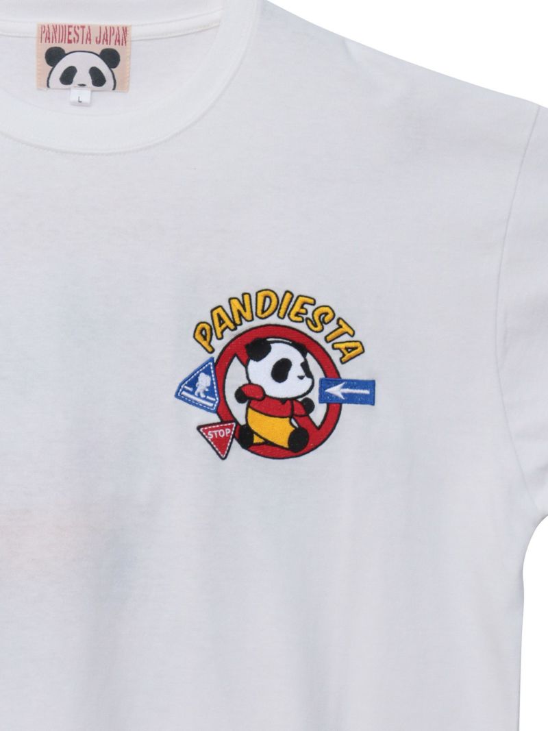 【PANDIESTA JAPAN】“とびだしパンダ”サガラ刺繍入りTシャツ