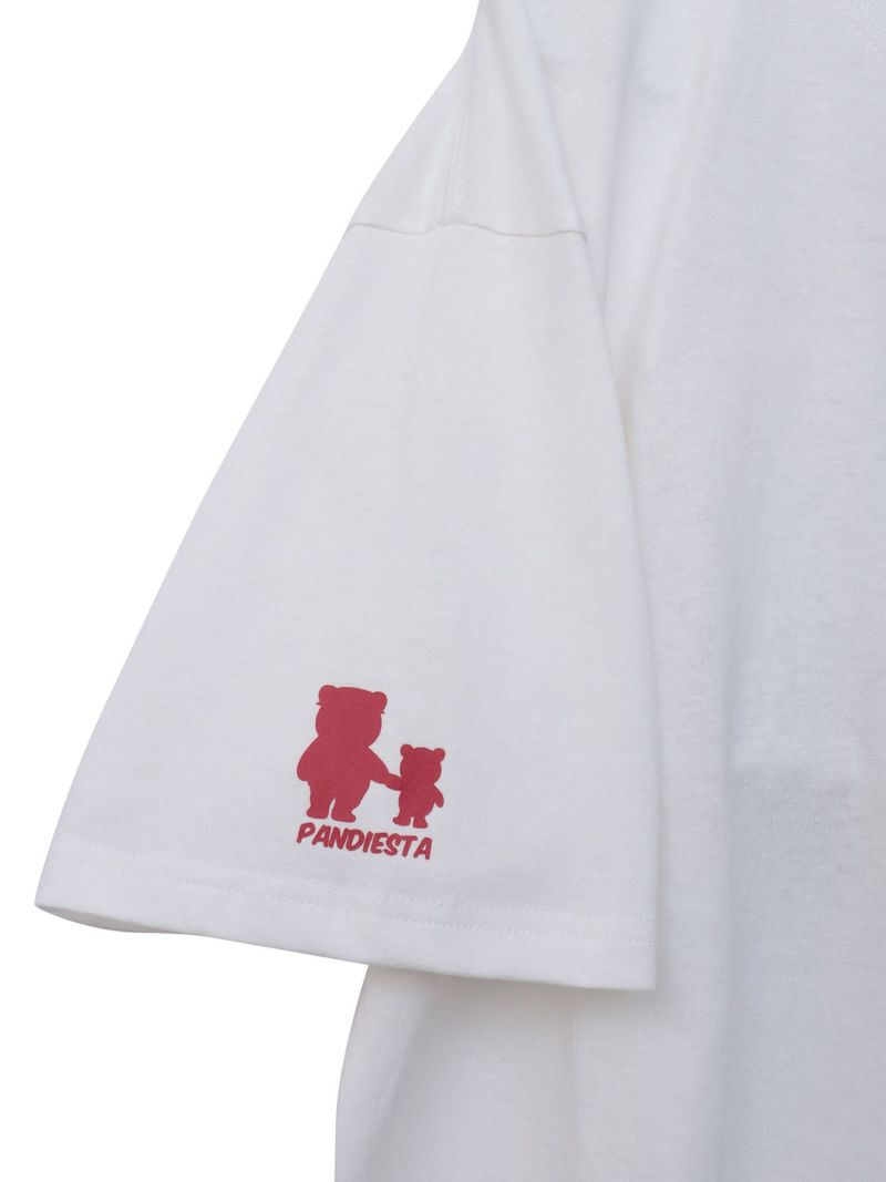 【PANDIESTA JAPAN】“とびだしパンダ”サガラ刺繍入りTシャツ
