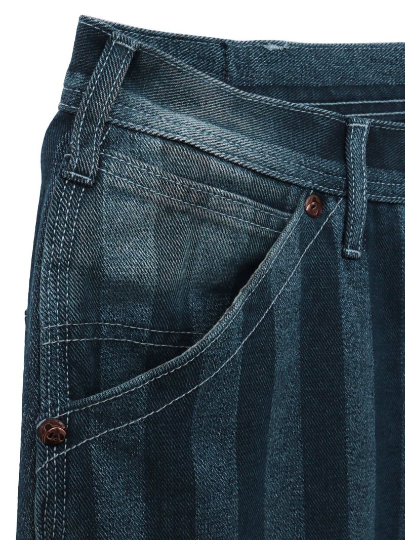 【PANDIESTA JAPAN】 ストライプデニムジャガード ワイドペインターパンツ