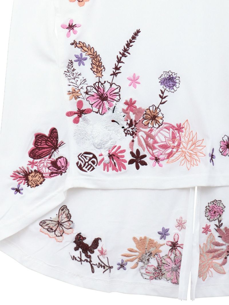 【今昔 -KON-JAKU-】“手毬と花”総刺チュニックTシャツ