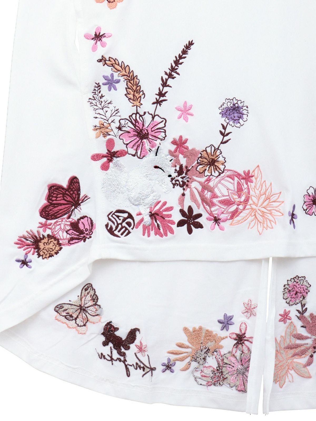 【今昔 -KON-JAKU-】“手毬と花”総刺チュニックTシャツ