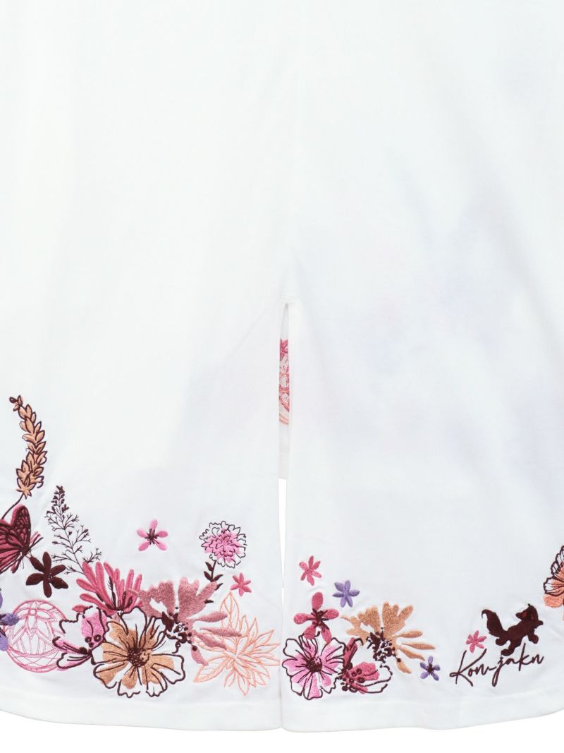 【今昔 -KON-JAKU-】“手毬と花”総刺チュニックTシャツ