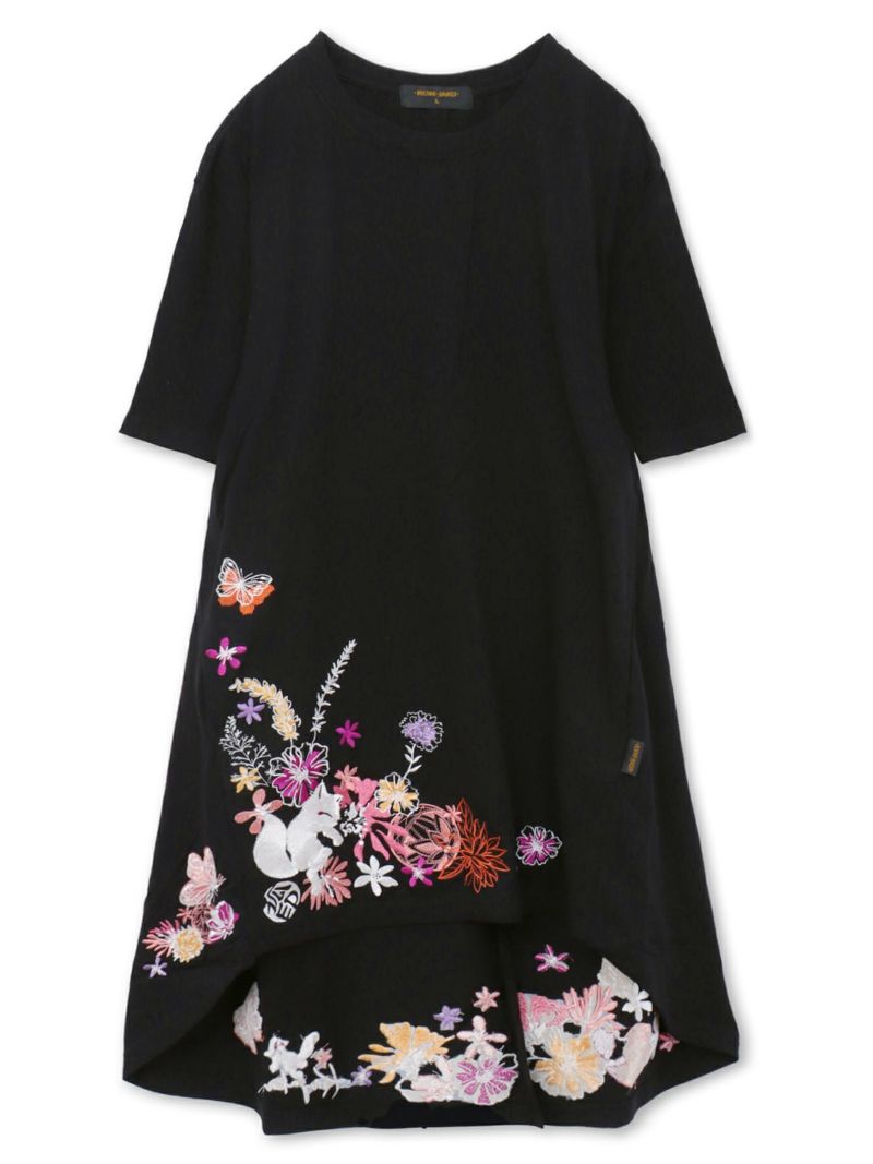 【今昔 -KON-JAKU-】“手毬と花”総刺チュニックTシャツ