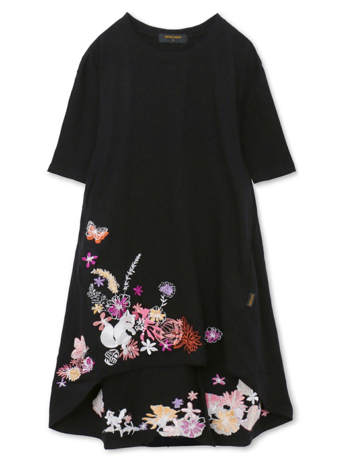 【今昔 -KON-JAKU-】“手毬と花”総刺チュニックTシャツ