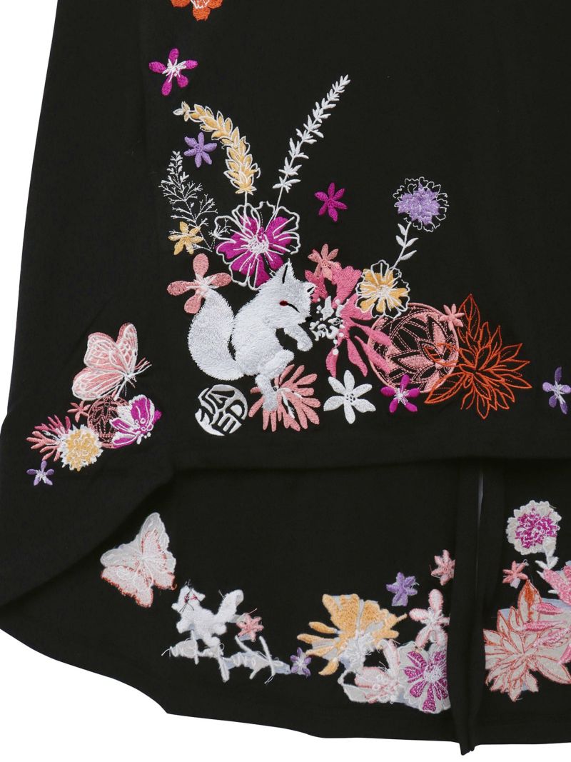 【今昔 -KON-JAKU-】“手毬と花”総刺チュニックTシャツ
