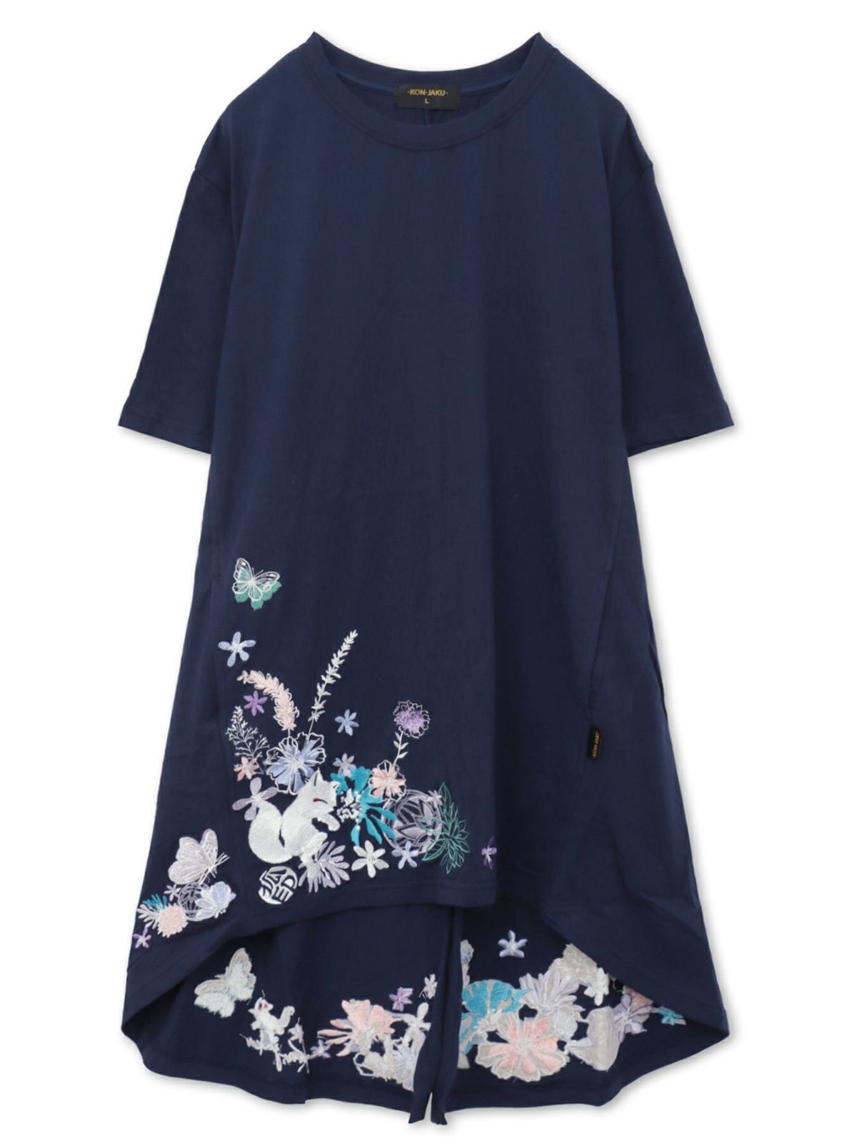 【今昔 -KON-JAKU-】“手毬と花”総刺チュニックTシャツ