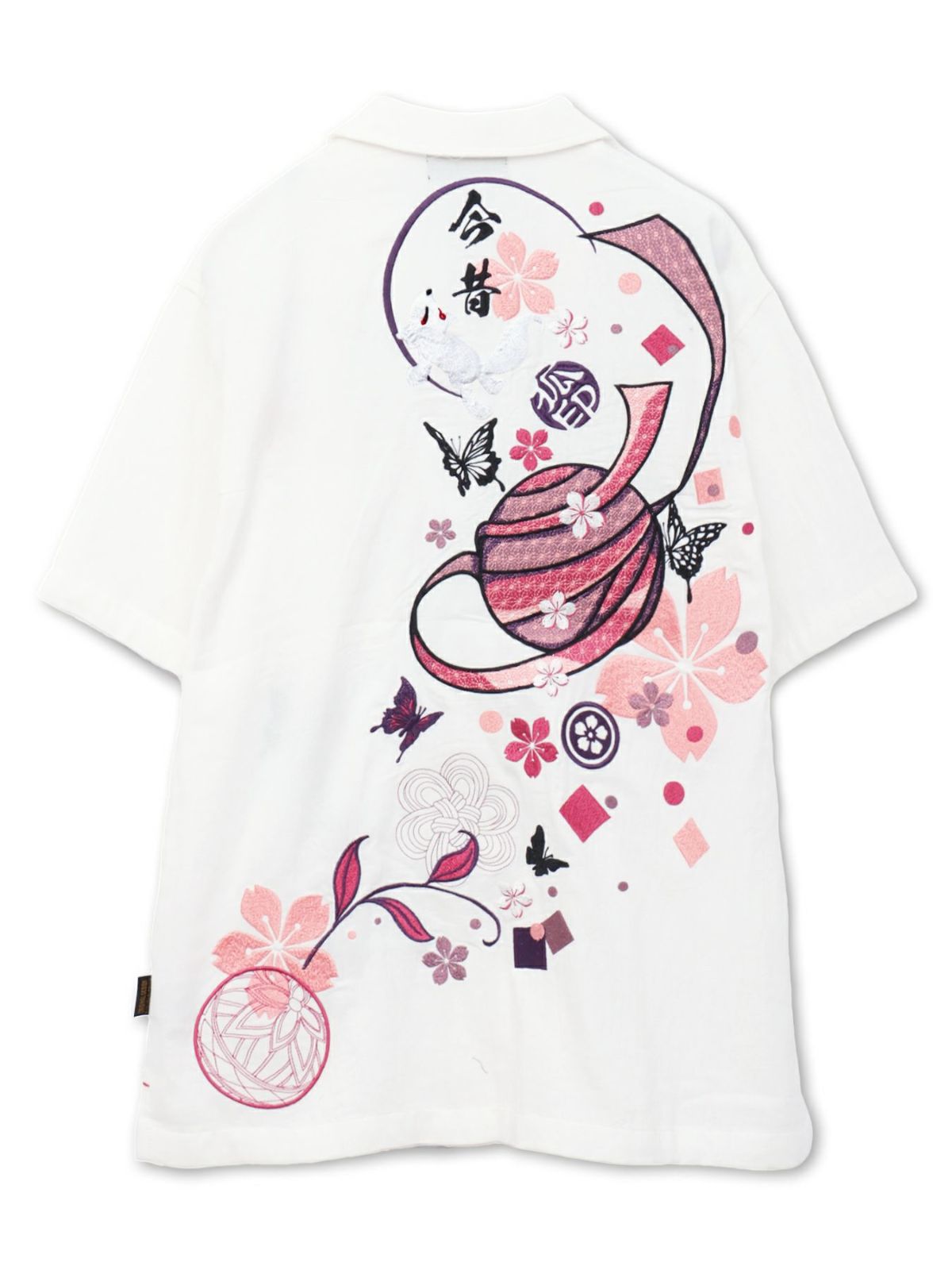 【今昔 -KON-JAKU-】“桜花爛漫”総刺繍 半袖開襟シャツ