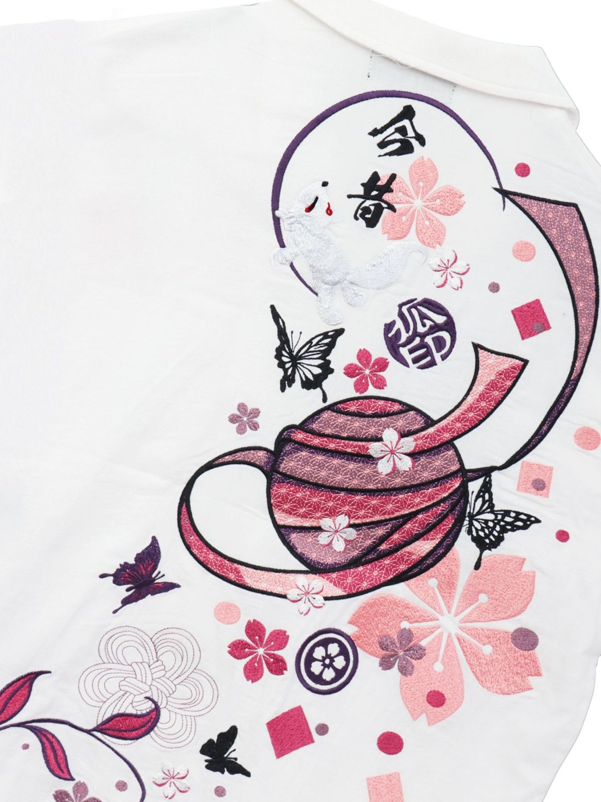 【今昔 -KON-JAKU-】“桜花爛漫”総刺繍 半袖開襟シャツ