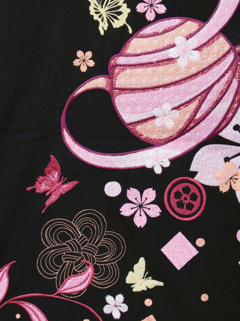 【今昔 -KON-JAKU-】“桜花爛漫”総刺繍 半袖開襟シャツ