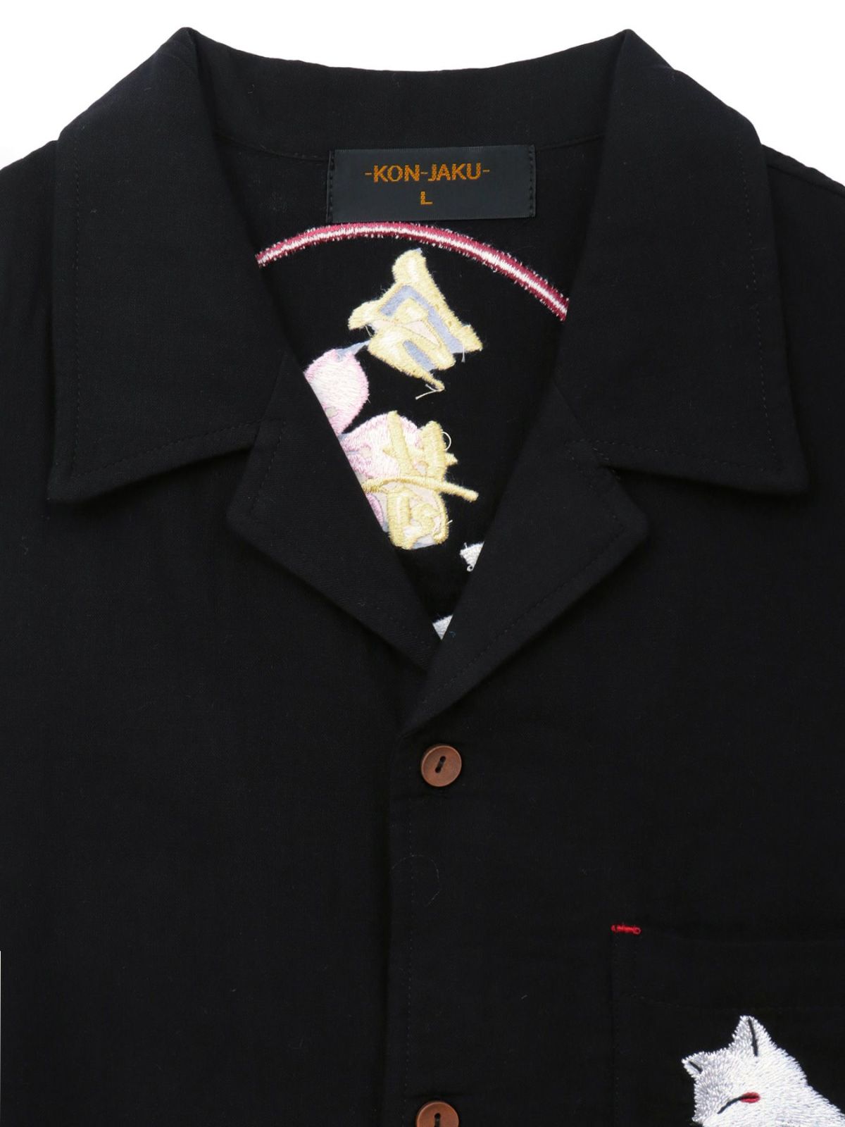 【今昔 -KON-JAKU-】“桜花爛漫”総刺繍 半袖開襟シャツ