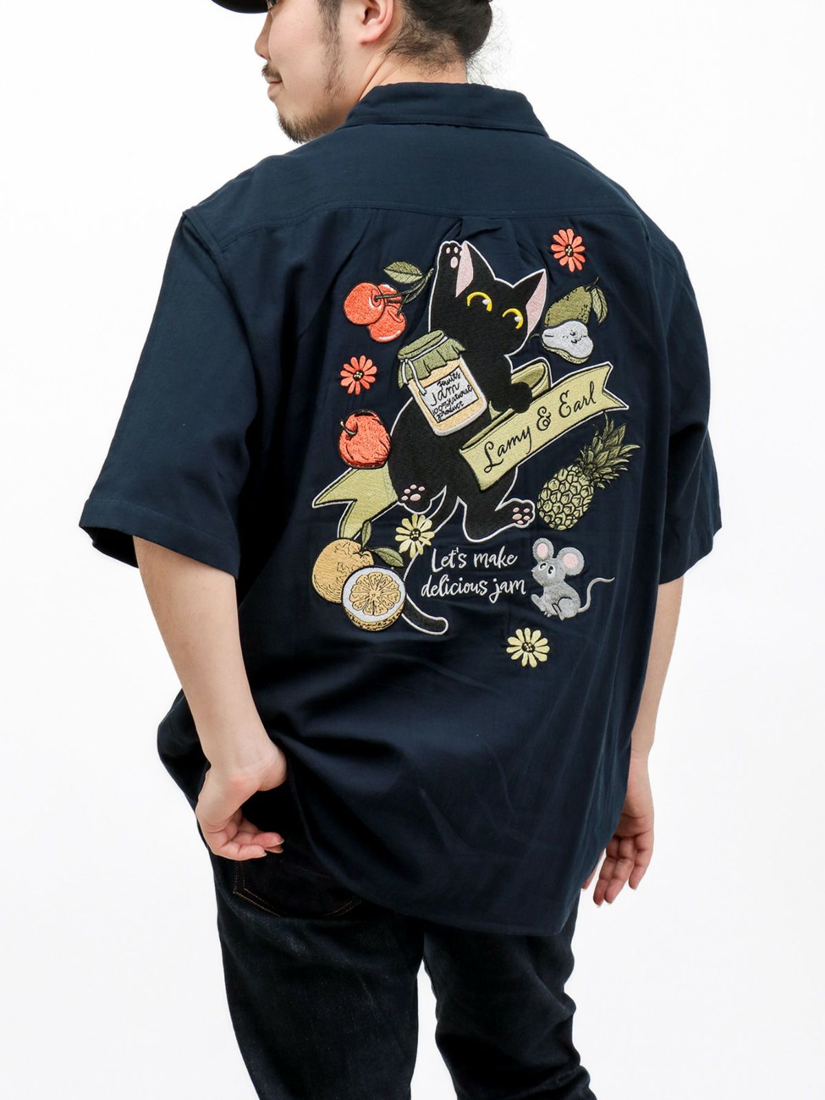 【LiN】“美味しいジャムを作ろう”総刺繍 半袖シャツ