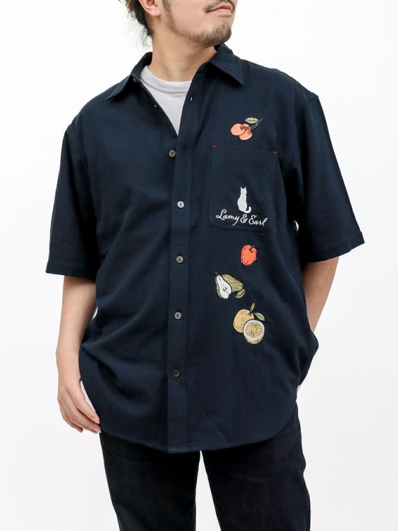 【LiN】“美味しいジャムを作ろう”総刺繍 半袖シャツ