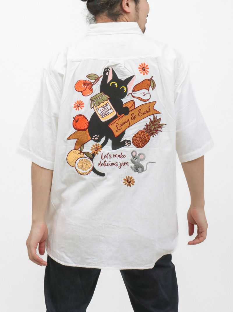 【LiN】“美味しいジャムを作ろう”総刺繍 半袖シャツ
